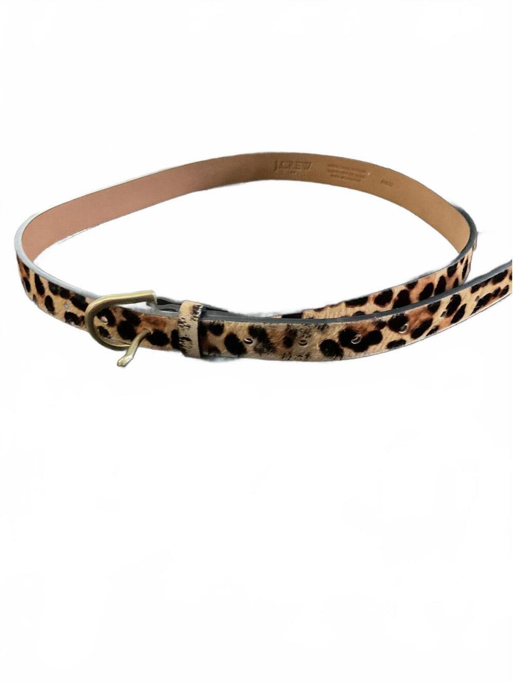 J.Crew Leopard Print Belt with Gold Buckle M/L (Flaw)